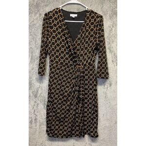 Charter Club Horsebit Link Faux Wrap Dress Women's Petite Size PM Medium